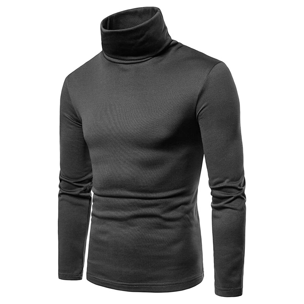 Mens Roll Polo Neck Jumper Long Sleeve Baselayer TShirt Slim Pullover Tops UK eBay