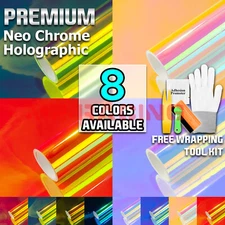 Neo Chrome Holographic Car Vinyl Wrap Sticker Decal Air Release Sheet Film DIY