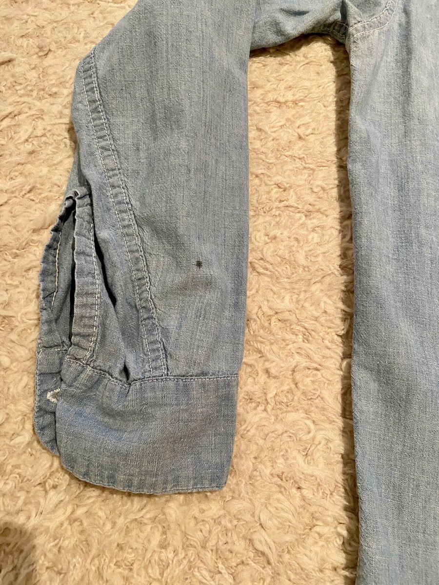Vintage Men's 40s 50s Prison Chambray Shirt Jail Workwear Vintage Men's 40s 50s Prison Chambray Shirt Jail Workwear
