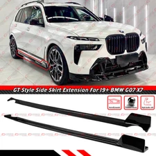 For 19-25 BMW X7 G07 GT Winglet Style Gloss Black Side Skirt Extension Splitter