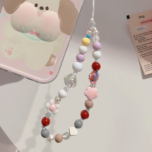 Beaded Phone Lanyard Cute Phone Case Chain Straps Summer Hanging Cord - Photo 15 sur 16