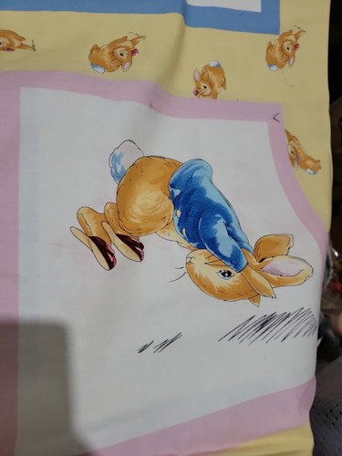vintage Beatrix Potter Fabric Peter Rabbit by the Panel - Picture 2 of 4