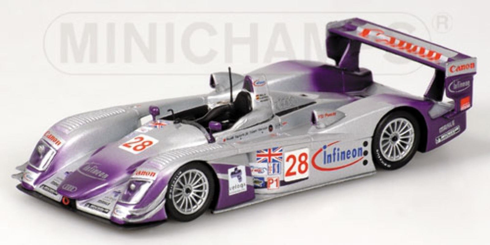 Minichamps 400041328 AUDI R8 BIELA KAFFER McKISH WINNER 12H SEBRING 2004 1:43