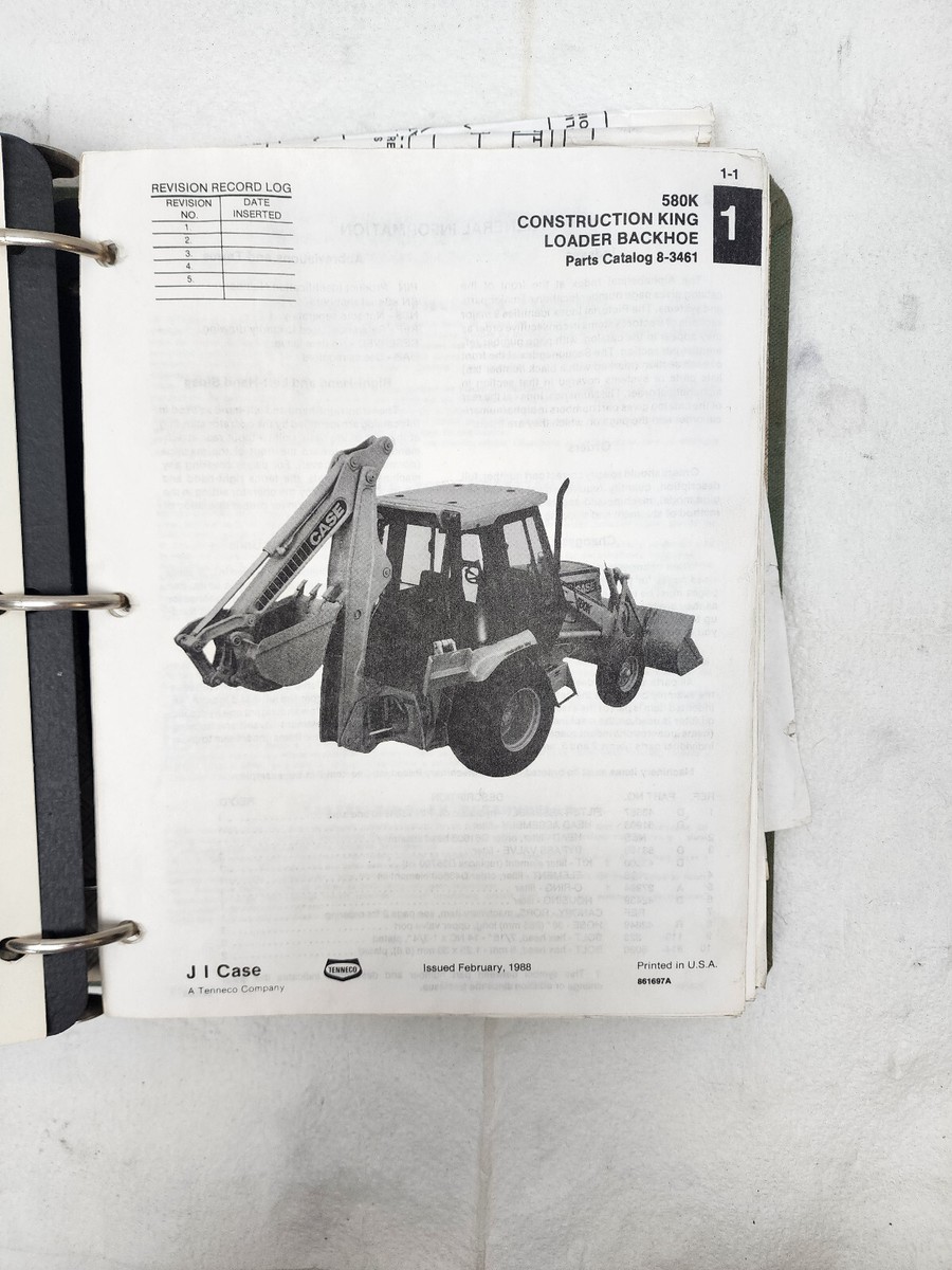 Case 580K Construction King Loader Backhoe Parts Manual Catalog
