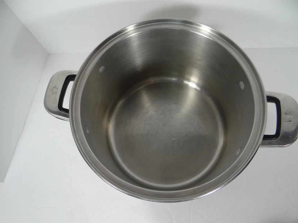 Olla de acero inoxidable Oneida de 8 cuartos con tapa de vidrio de calfalón al vapor Foto 3 de 4