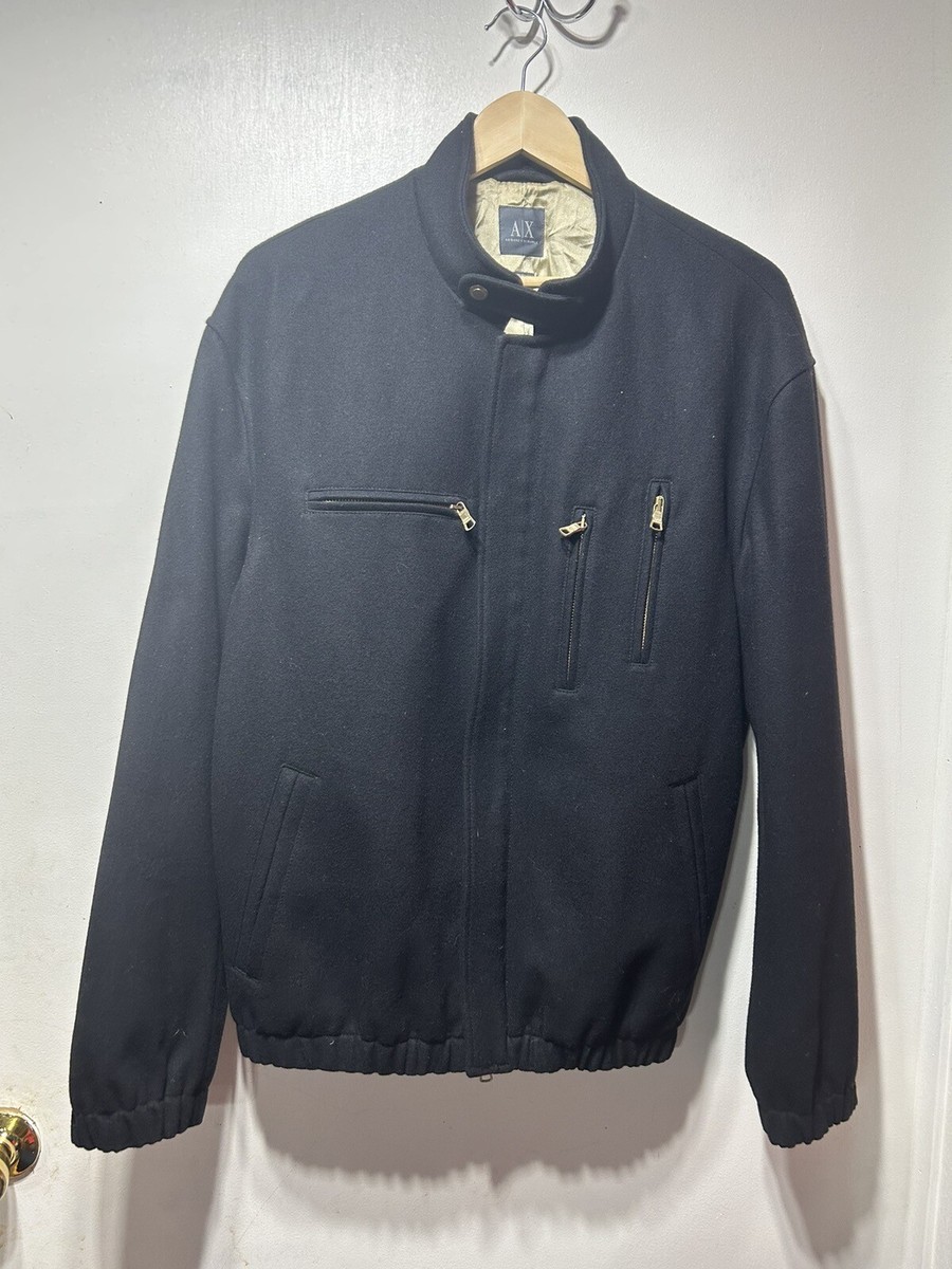 ジャケット・アウター Armani exchange double zip wool jacket Very nice Men's Armani Exchange Black Large 60% wool zipper coat