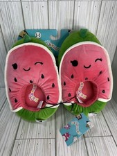 Squishmallows Big Kids Wanda The Watermelon Pink Plush Slippers Size 2/3 NEW