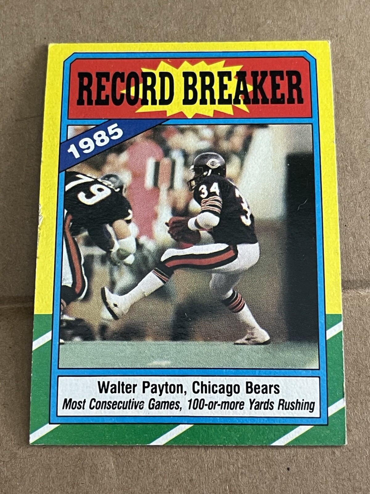 1986 TOPPS - RECORD BREAKER - WALTER PAYTON BEARS #7