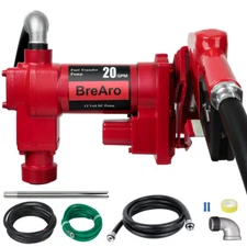 Fuel Transfer Pump Automatic Nozzle, 20 GPM High Flow 12 Volt DC Pump Cast Iron