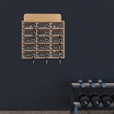 15 Slots Wood Cell Phone Locker Box Storage Cabinet Pocket with Keys NEW 