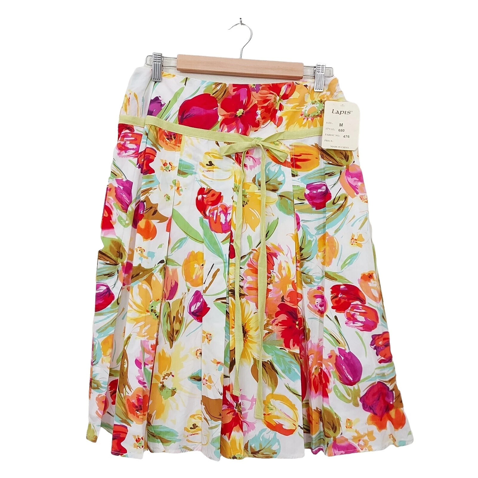 Lapis Algodón A-line Faldas para mujer