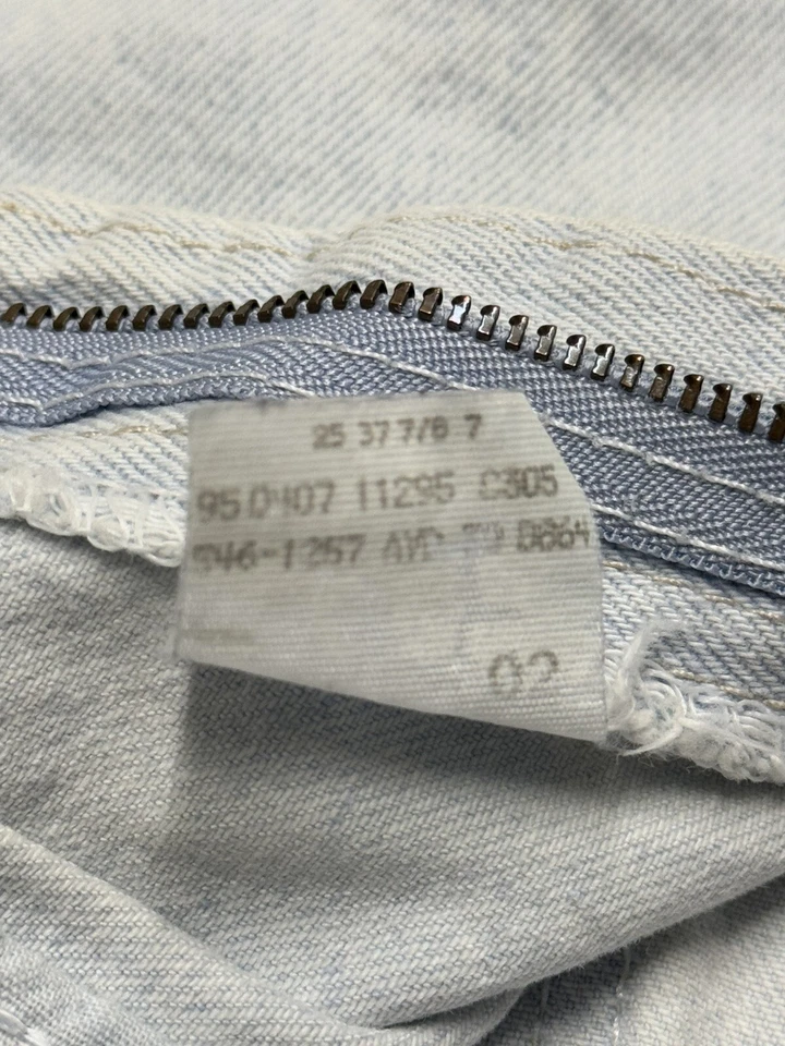 Pantalones Cortos Denim Lee Vintage Años 90 Juvenil Talla 16 Azul Tiro Alto Lavado Claro Foto 4 de 4