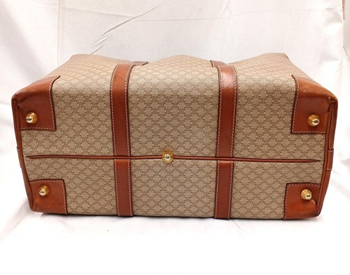 Borsa CELINE Macadam Tela Boston Viaggio PVC Pelle Marrone Oro Donna Italia - Foto 6 di 24