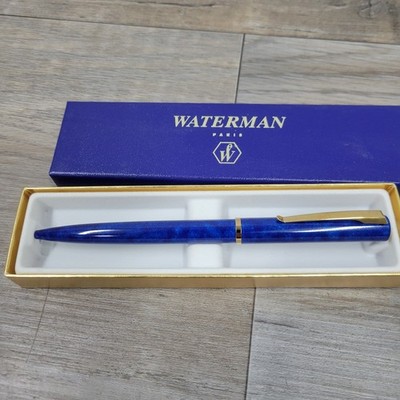 Waterman Hemisphere Dark Blue Marble Ballpoint Pen with Gold Trims