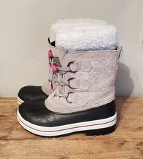Magellan Girls Boots Black Gray Outdoors 3M Thinsulate 157525 Suede Dize 12