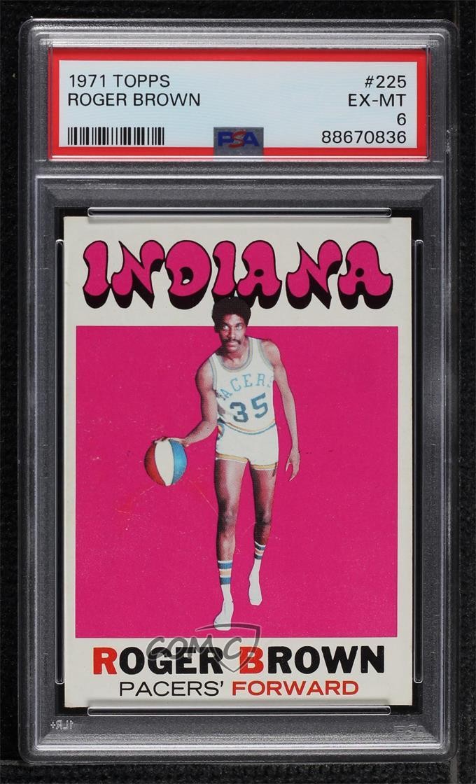 1971-72 Topps Roger Brown #225 PSA 6 Rookie RC HOF 0ls