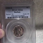 1938 Buffalo Nickel 5C Denver PCGS MS66 Copper Uncirculated Coin