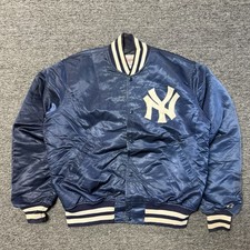 Vintage 80s Starter Diamond Collection New York Yankees Satin Bomber Jacket Sz L