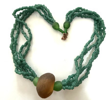 TEAL Sea Glass Necklace