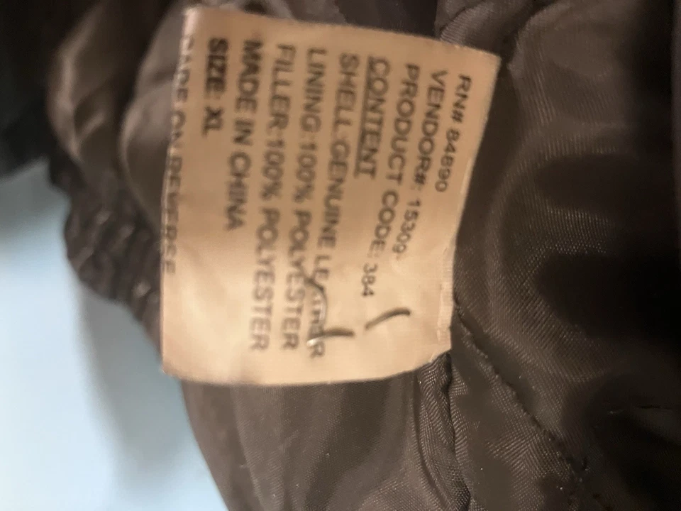 Vintage 80s Haband Patchwork Leather Jacket XL Brown Bomber Zip And Buttons - Image 4 of 4