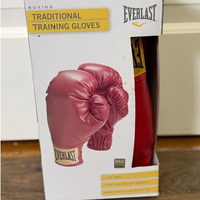 Everlast Traditional Training Boxing Gloves Red SIZE Small