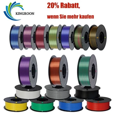 Impresora 3D Kingroon filamento 1 kg PLA PETG seda mate 1,75 mm blanco negro rojo