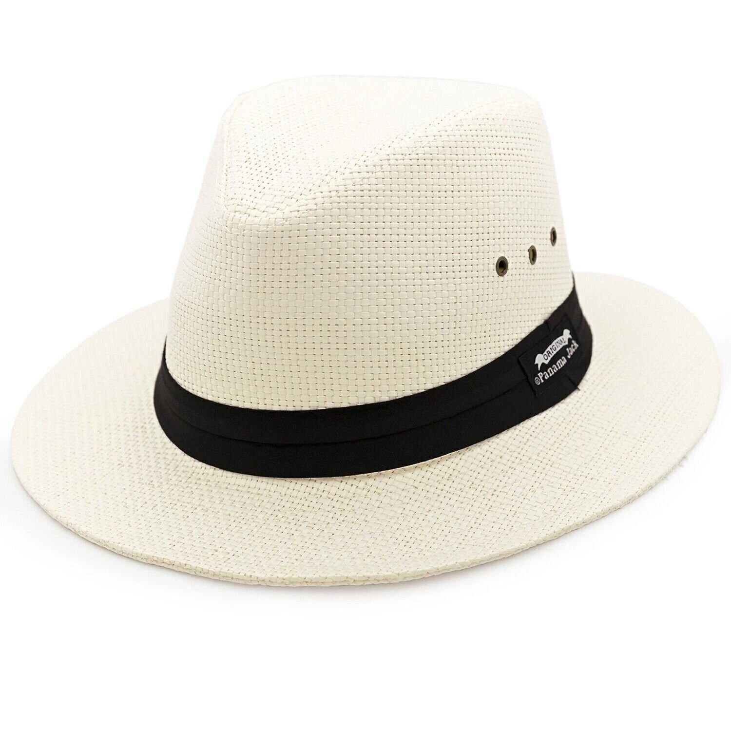Panama Jack Natural Matte Toyo Safari Sun Hat with Black Band, 2 1/2" Brim, UPF
Opens in a new windo