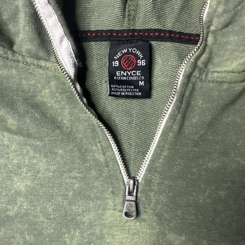 Vintage 1996 Enyce Short Sleeve Hoodie Green Y2K Hip Hop Skateboarding Medium - Picture 5 of 14