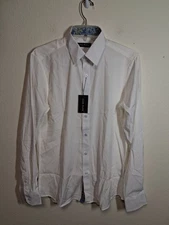 NWT Barry Wang Button Down Shirt Business Casual Club White Men's Size Small