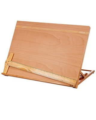 A3 Drafting Table Easel, Adjustable Portable Beech Wood Drawing Sketch Board