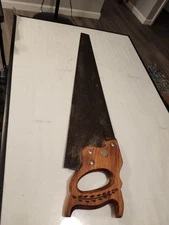 Vintage antique Warranted Superior 26" handsaw 8tpi crosscut hand saw