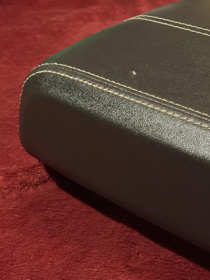 08-10 Ford F-250 F-350 Lariat tapa consola central cuero negro reposabrazos OEM Foto 4 de 4