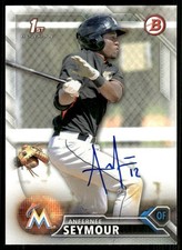 2016 Bowman ANFERNEE SEYMOUR Signed Card BRAVES RC autograph MARLINS AUTO