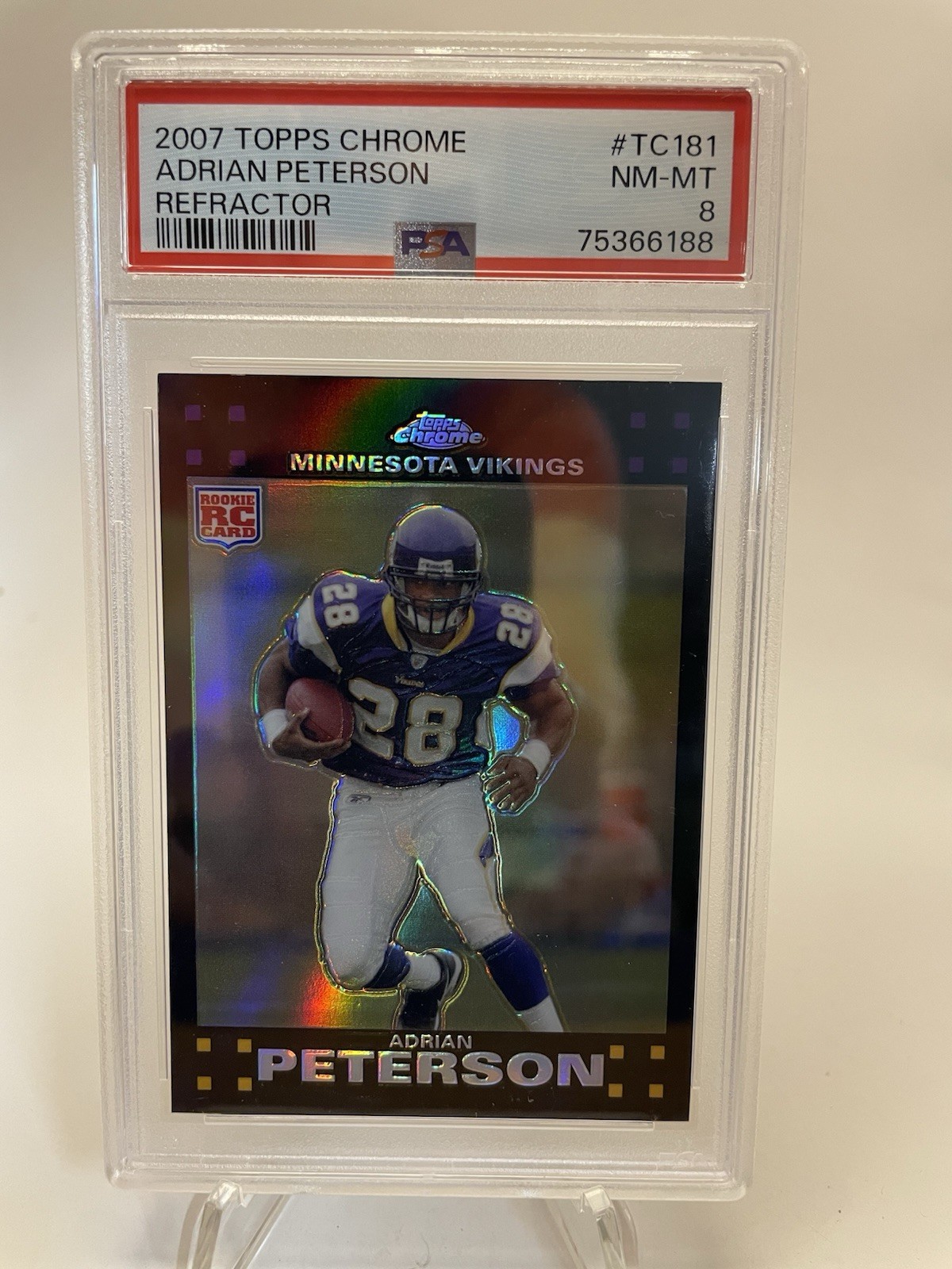 2007 Topps Chrome Adrian Peterson Refractor RC PSA 8 Future HOF Rookie