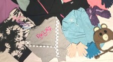 Girls Clothing Lot Sz 7/8 Hoodies Pullovers Gloves Hat Tie-Dye Winter