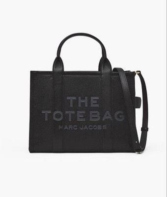 MARC JACOBS The Tote Bag Medium schwarz Leder Beuteltasche Schulterriemen aut...