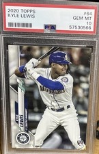 2020 topps baseball card kyle lewis #64 mint 10 preowned as is. rookie card. rookie card picture