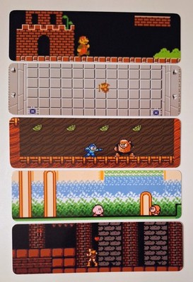NES Mario Mega Man Castlevania Zelda Kirby's Adventure Bookmark Bundle