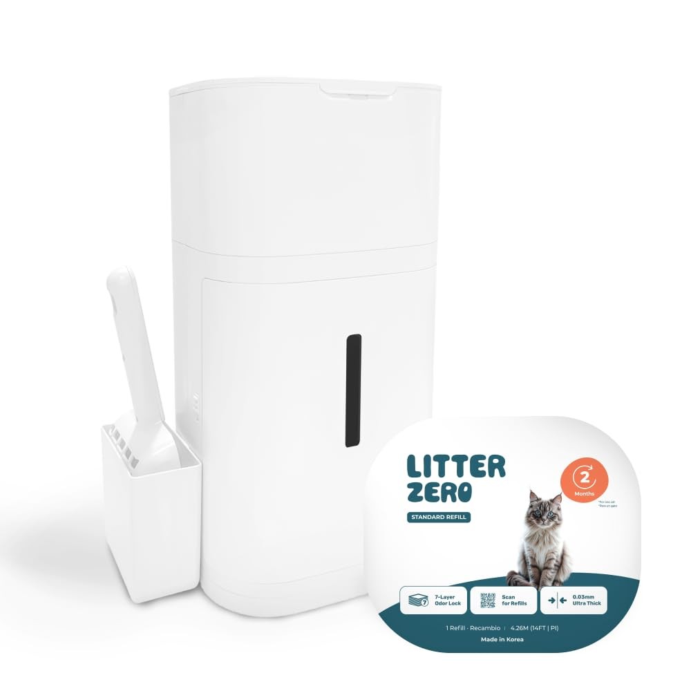 Litter Zero Premium Cat Litter Disposal System, White, Smart
