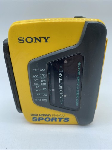 Sony Walkman FM/AM Sports Radio Cassette Player WM-AF59 Yellow Vintage Untested - Picture 15 of 15