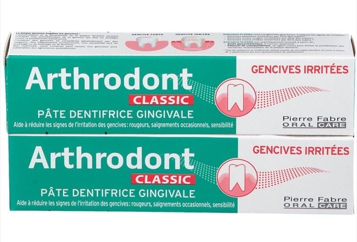 Pâte gingivale Arthrodont classic soin des gencives irritées lot de 3 tubes 75ml