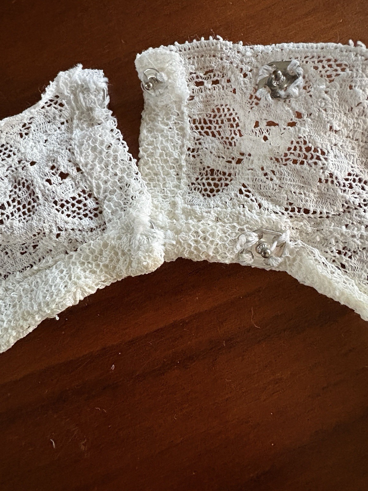 Antique Edwardian Guipure Lace Chemisette Yoke Handmade Lace Net Trim As Is