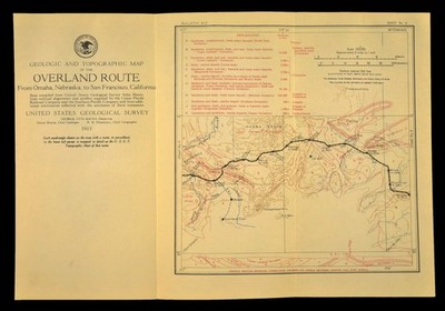 Antique Union Pacific Railroad Map Fort Steele Overland Trail Hanna Wyoming