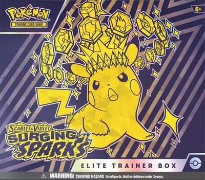Experience Pokémon's Surging Sparks: Elite Trainer Box with Energy Cards & Guide