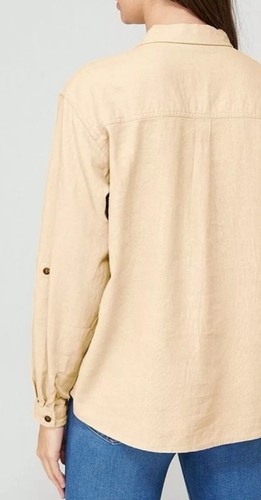 V By Very Breathable Linen Casual Shirt for Women's Stone Size UK 10 - Picture 2 of 4