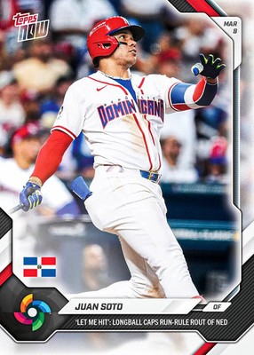 Juan Soto HR 2026 World Baseball Classic Topps NOW Card 16 Presale