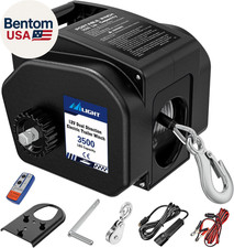 3500lb 12v Electric Boat Trailer Winch With Remote Hand Crank Steel Cable 3500lb 12v Electric Boat Trailer Winch With Remote Hand Crank Steel Cable