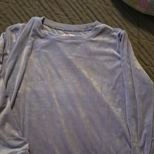 Juicy Couture Velour 2pc Sleepwear Pants Set Logo Blue Women s Sz L