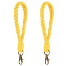 2 Pcs Handmade Bracelet Keychain for Travel Concerts, Yellow