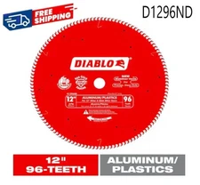 DIABLO (12" x 96T) LAMINATES/ALUMINUM/PLASTICS Hi-Dens-Carbide Saw Blade D1296ND